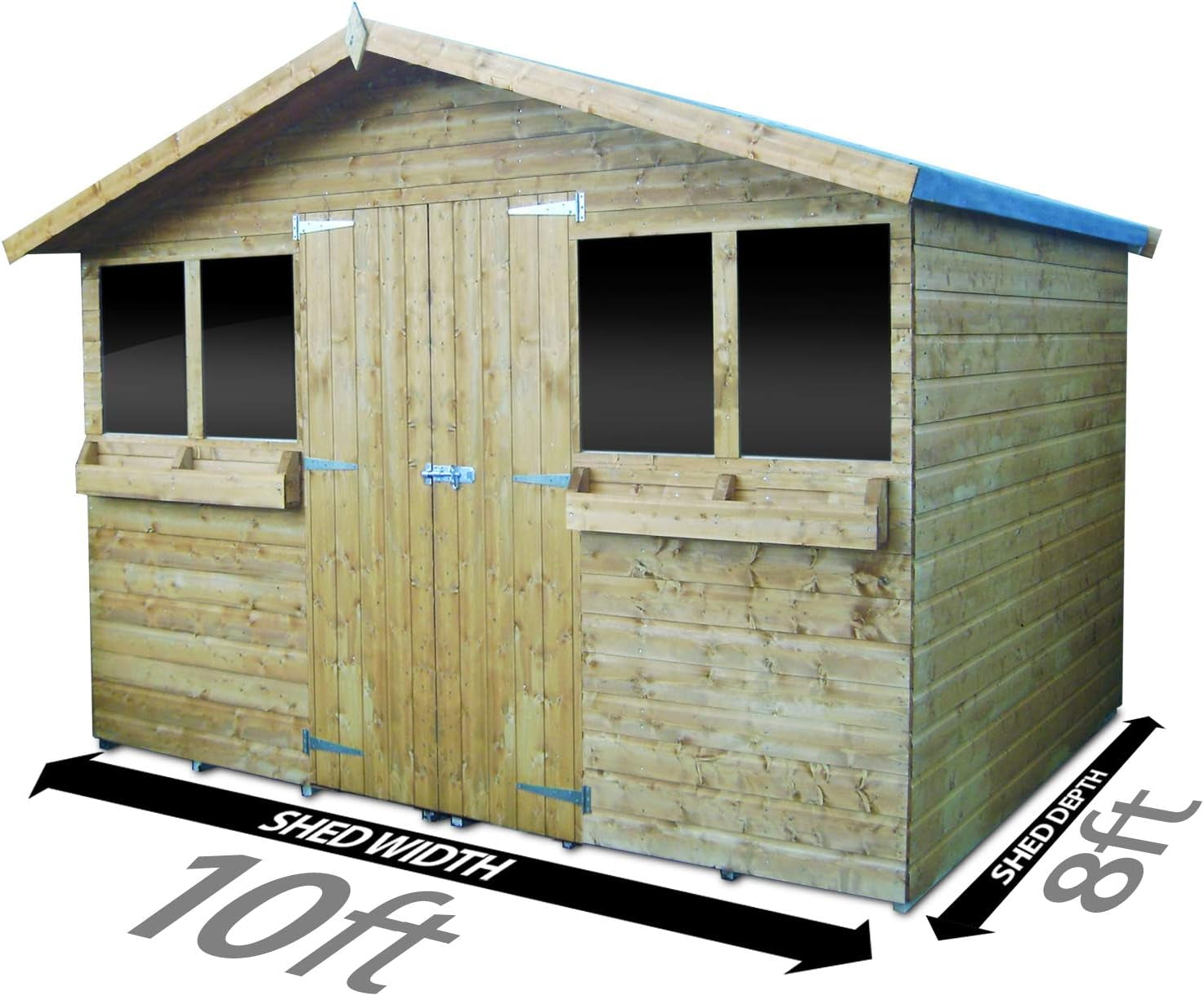 10Ft (3.0M) X 8Ft (2.4M) Garden Shed Summer Shed Timber Shed