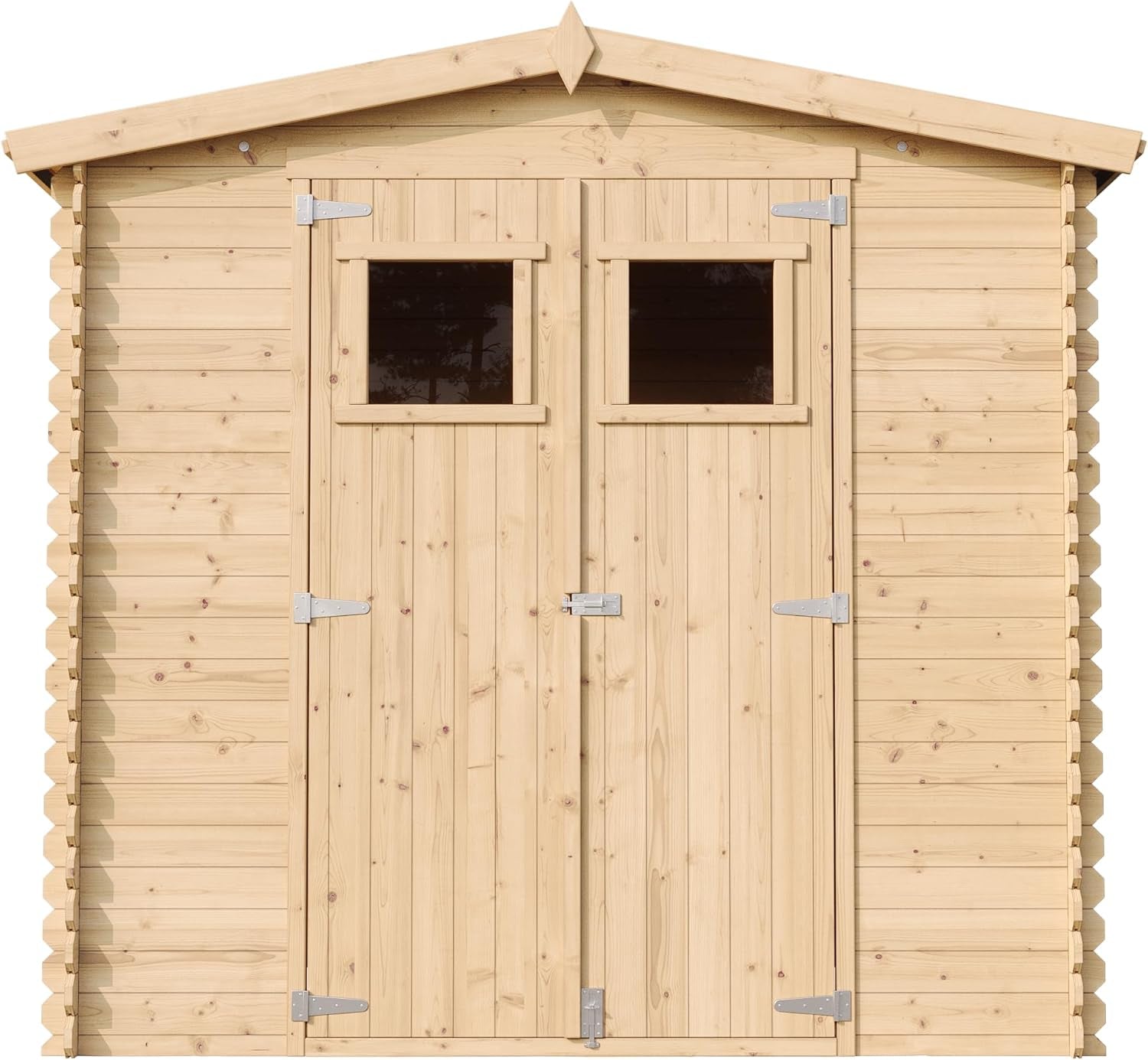 Wooden Garden Shed - Pent Shiplap Wooden Shed 8 X 7 Ft /4.33 M2 - Sheds and Outdoor Storage - Wooden Garden Storage Shed, 19 Mm Planks - Small Shed, Bike Storage, Windows -  M369