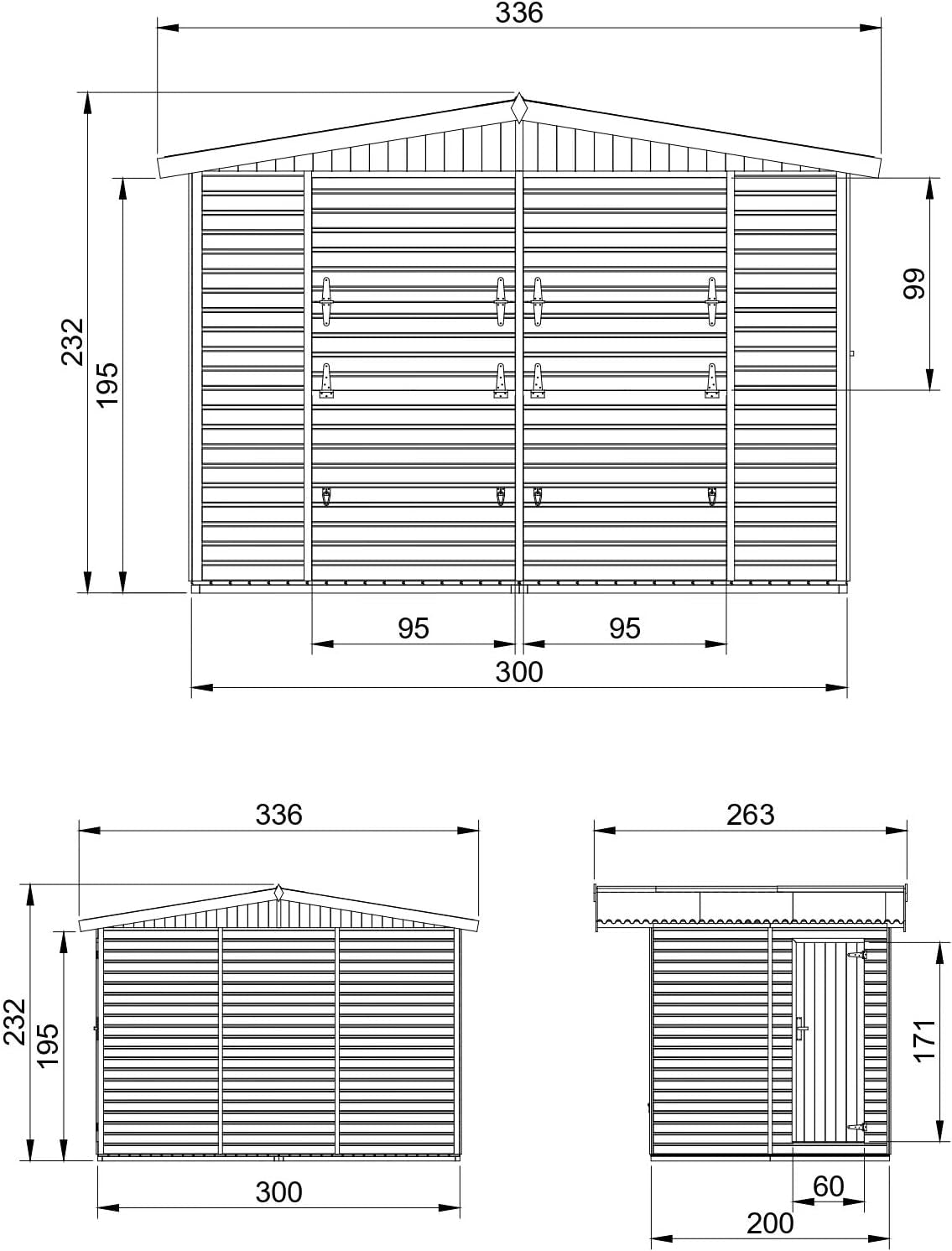 Wooden Market Stall 17Mm Planks, Wooden House Ideal as a Garden Bar or Retail Stand with Counter 263 X 336 Cm, Quality Shiplap Pop-Up Kiosk for Outdoor Events, Easy to Assemble, Dismantle M150