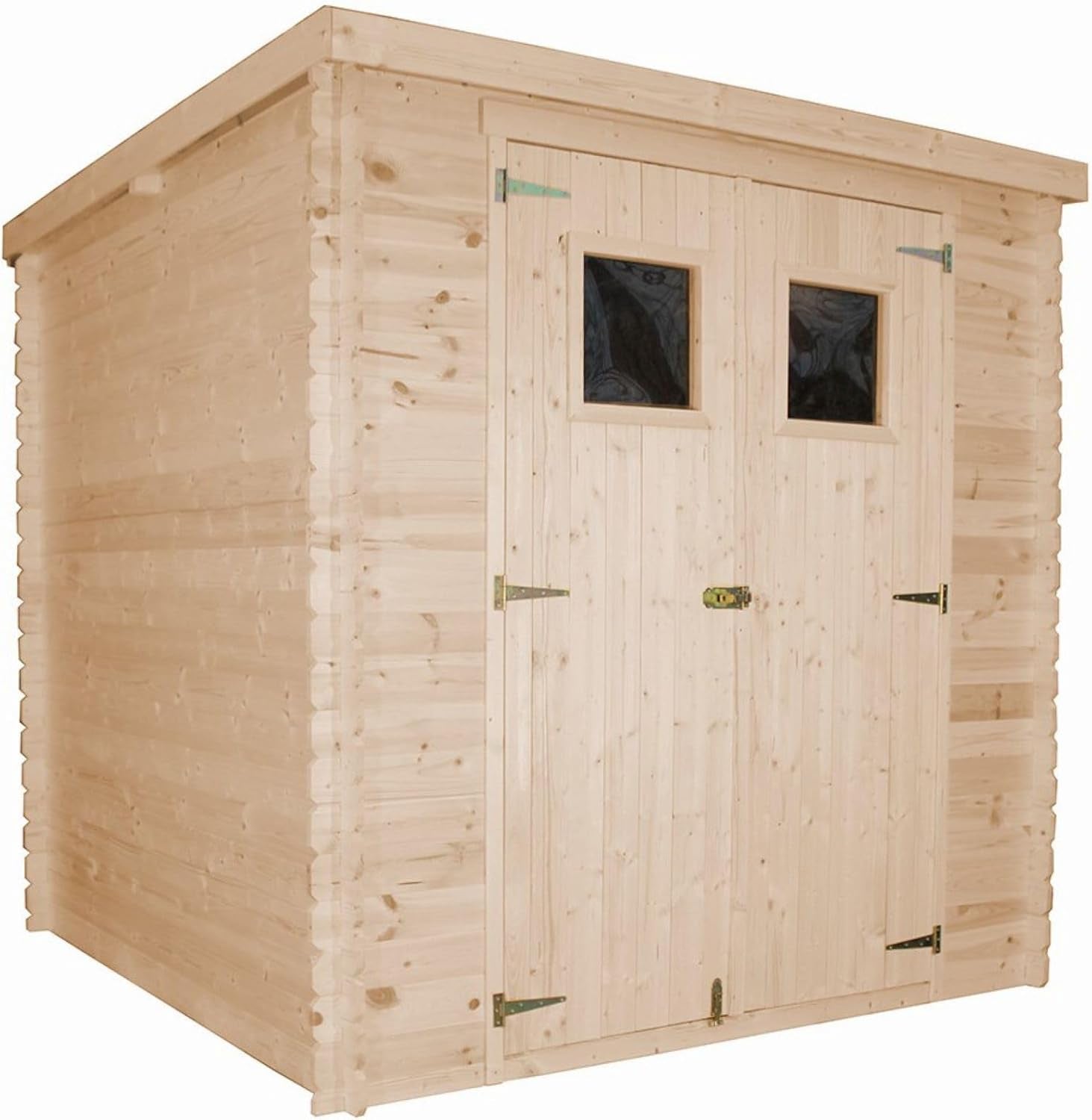 Wooden Garden Shed - Pent Shiplap Wooden Shed 7X7 Ft/3,5 M2 - Sheds and Outdoor Storage - Wooden Garden Storage Shed, 19 Mm Planks - Bike Storage, Small Shed, Windows -  M309