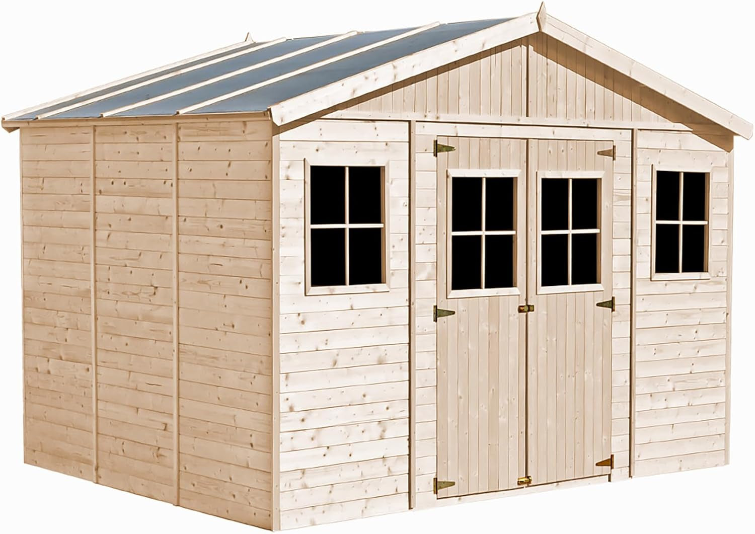 Wooden Garden Shed - Apex Shiplap Wooden Shed with Windows 14X7 Ft/8M2 - Wooden Garden Storage Shed, 17 Mm Planks - Bike Storage, Garden Outdoor Workshop Space -  M331