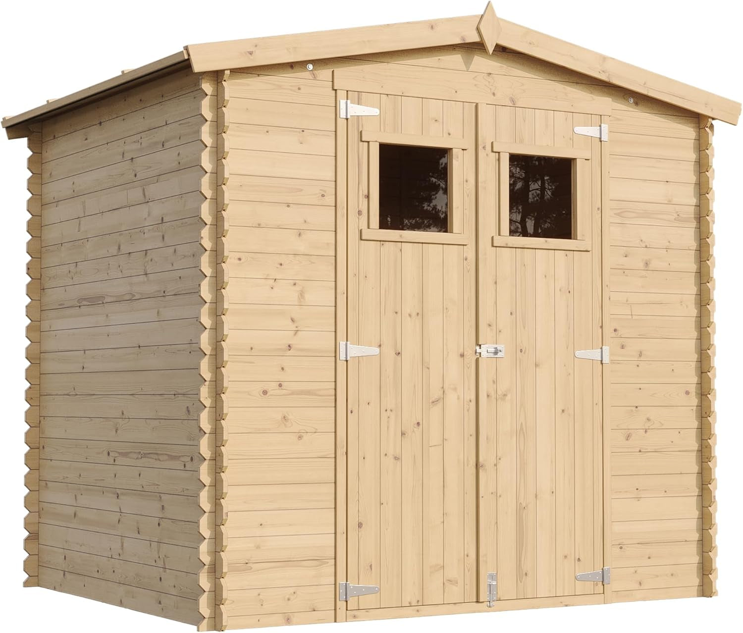 Wooden Garden Shed - Pent Shiplap Wooden Shed 8 X 7 Ft /4.33 M2 - Sheds and Outdoor Storage - Wooden Garden Storage Shed, 19 Mm Planks - Small Shed, Bike Storage, Windows -  M369