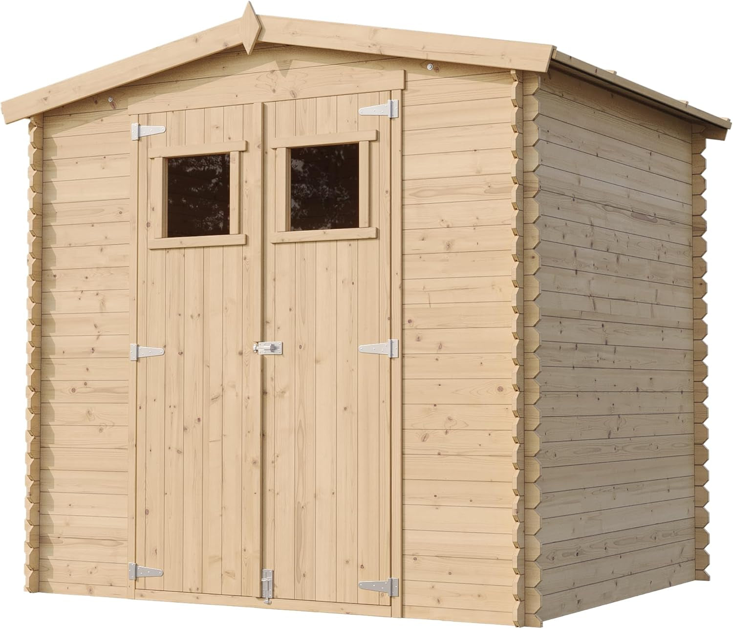 Wooden Garden Shed - Pent Shiplap Wooden Shed 8 X 7 Ft /4.33 M2 - Sheds and Outdoor Storage - Wooden Garden Storage Shed, 19 Mm Planks - Small Shed, Bike Storage, Windows -  M369