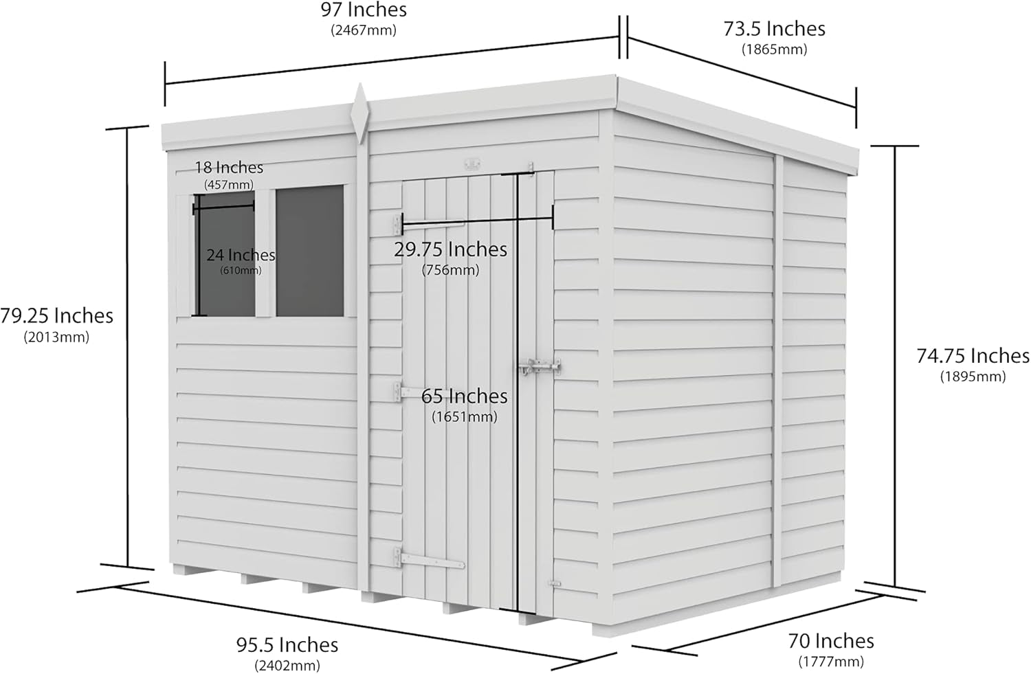 8X6 Pent Shed Fast 2-5 Days Delivery Anywhere in the U.K