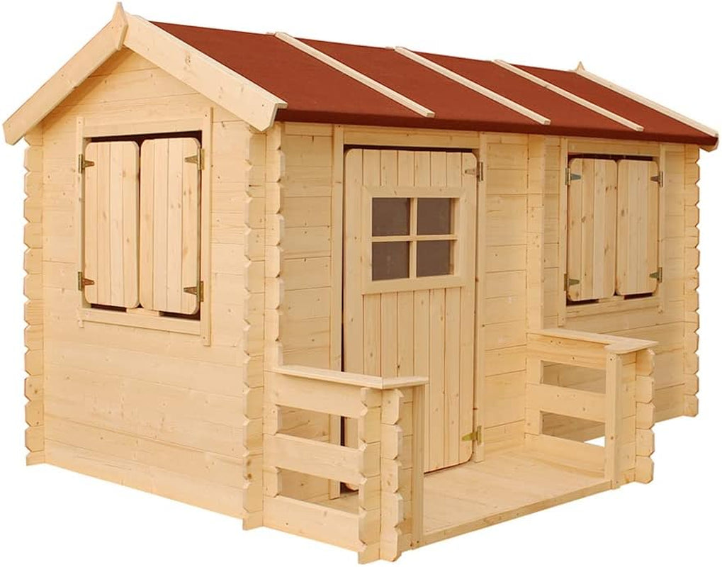 Wooden Playhouse for Kids Outdoor, 19 Mm Planks - Fun Wendy House Outdoor Play - Garden Play House for Kids W7'11 X D6'1 X H4'11 Ft -  M503