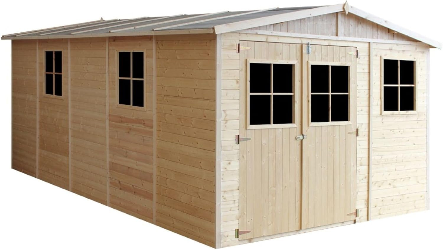 Wooden Garden Shed - Apex Shiplap Wooden Shed with Windows 17X11 Ft/15M2 - Wooden Garden Storage Shed, 17 Mm Planks - Bike Storage, Garden Outdoor Workshop Space -  M337